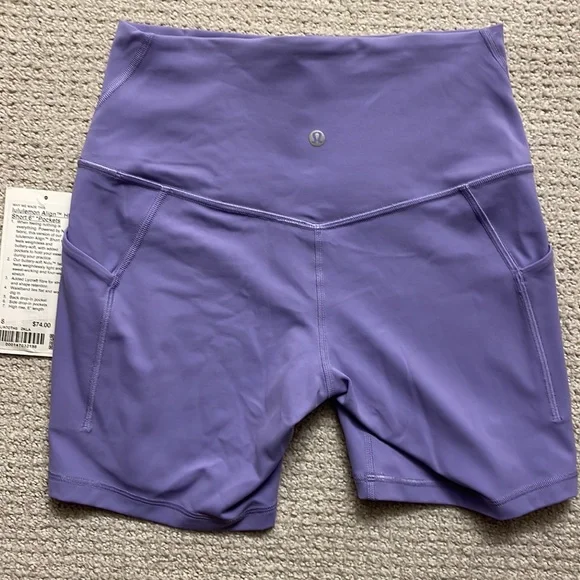 lululemon athletica High Waist Shorts in Lavender with Pockets - Picture 2 of 7